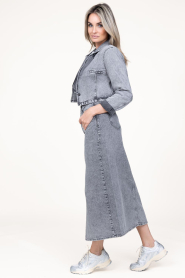 Co'Couture |  Non-stretch denim skirt Vika | grey  | Picture 7