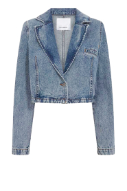 Co'Couture |  Denim cropped jacket Vika | blue  | Picture 1