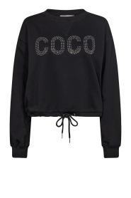 Co'Couture |  Cropped sweater with rhinestones Stone | black  | Picture 1