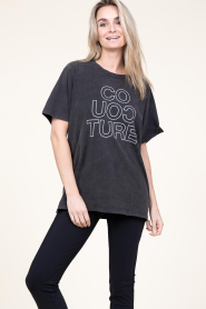 Co'Couture | Oversized logo t-shirt Outline | zwart  | Afbeelding 4