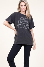 Co'Couture | Oversized logo t-shirt Outline | zwart  | Afbeelding 5