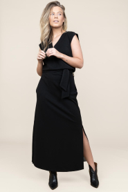 D-ETOILES CASIOPE |  Tricot maxi dress with lurex Gianni | black  | Picture 4