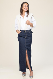Liu Jo |  Denim maxi skirt with belt Fabia | blue | Picture 3