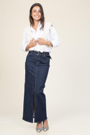 Liu Jo |  Denim maxi skirt with belt Fabia | blue | Picture 4