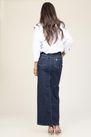 Liu Jo |  Denim maxi skirt with belt Fabia | blue | Picture 6