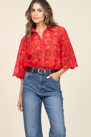 Copenhagen Muse :  Lace blouse Cirkla | red - img4
