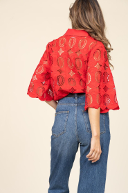 Copenhagen Muse :  Lace blouse Cirkla | red - img6