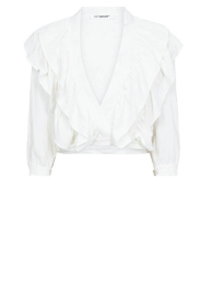 Co'Couture |  Top with ruffles Sueda | white | Picture 1