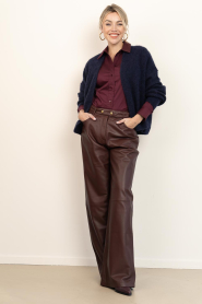 American Vintage | Gebreid vest East | donkerblauw | Afbeelding 3