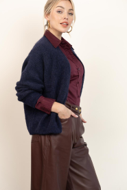 American Vintage | Gebreid vest East | donkerblauw | Afbeelding 5