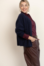 American Vintage | Gebreid vest East | donkerblauw | Afbeelding 6