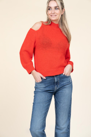 Dante6 |  Alpaca sweater with cut-outs Aviel | red  | Picture 5