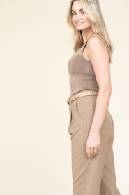 Ibana |  Stretch lurex top Trella | brown  | Picture 6