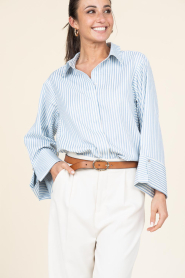 Aaiko | Gestreepte blouse Elda | paars  | Afbeelding 5