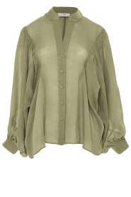 Devotion |  Blouse with puffed sleeves Elpis | green  | Picture 1