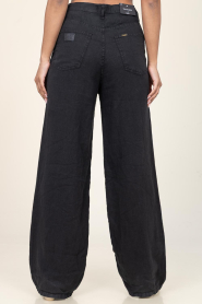Lois Jeans :  Mid waist straight linnen pants Skater | black - img4