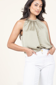 Dante6 |  Satin halter top Elody | green | Picture 5