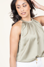 Dante6 |  Satin halter top Elody | green | Picture 2