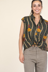 Maison Hotel |  Sleeveless blouse with lurex Bobby | black  | Picture 4