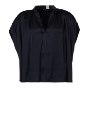 Greek Archaic Kori |  Viscose top with embroidery Ela | black  | Picture 1