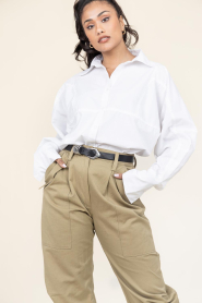 Est'Seven :  Poplin blouse Florence | white  - img2