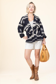 Est'Seven |  Padded look jacket with print Jane | black | Picture 3