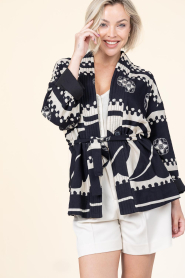 Est'Seven |  Padded look jacket with print Jane | black | Picture 5