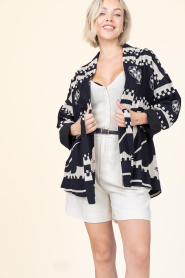 Est'Seven |  Padded look jacket with print Jane | black | Picture 6