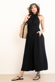 Mr Mood |  Linen halter dress Mrs Uxua | black | Picture 2