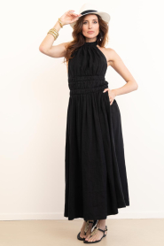 Mr Mood |  Linen halter dress Mrs Uxua | black | Picture 3
