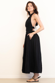Mr Mood |  Linen halter dress Mrs Uxua | black | Picture 7