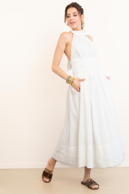 Mr Mood |  Linen halter dress Mrs Uxua | white | Picture 4