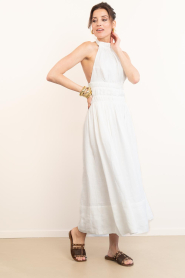 Mr Mood |  Linen halter dress Mrs Uxua | white | Picture 5