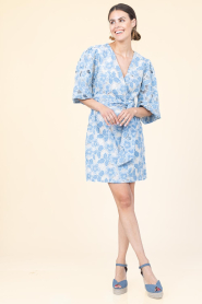 Aaiko |  Openworked mini dress Bailey | blue | Picture 3