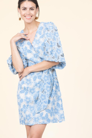 Aaiko |  Openworked mini dress Bailey | blue | Picture 2