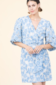 Aaiko |  Openworked mini dress Bailey | blue | Picture 4