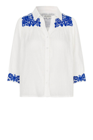 Lollys Laundry |  Cotton blouse with embroidery Yugi | natural | Picture 1
