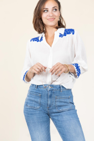 Lollys Laundry |  Cotton blouse with embroidery Yugi | natural | Picture 4