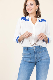 Lollys Laundry |  Cotton blouse with embroidery Yugi | natural | Picture 5
