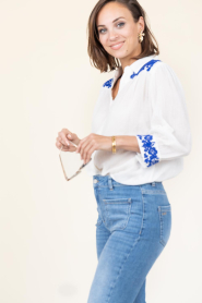 Lollys Laundry |  Cotton blouse with embroidery Yugi | natural | Picture 6