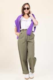 Lollys Laundry |  Striped top with bow Pine | purple | Picture 3