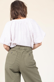 Lollys Laundry |  Striped top with bow Pine | purple | Picture 9