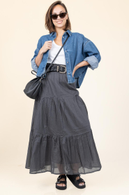 Lollys Laundry |  Cotton maxi skirt Diamond | black | Picture 2