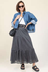 Lollys Laundry |  Cotton maxi skirt Diamond | black | Picture 3
