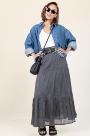 Lollys Laundry |  Cotton maxi skirt Diamond | black | Picture 5