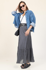 Lollys Laundry |  Cotton maxi skirt Diamond | black | Picture 6