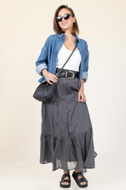 Lollys Laundry |  Cotton maxi skirt Diamond | black | Picture 8
