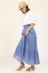 Lollys Laundry |  Cotton maxi skirt Diamond | blue | Picture 2