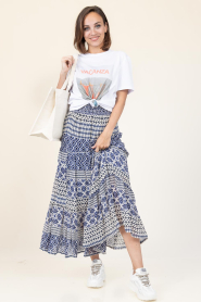 Lollys Laundry |  Viscose maxi skirt Diamond | blue | Picture 2