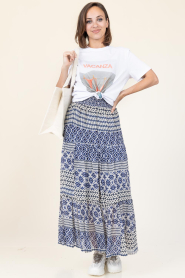 Lollys Laundry |  Viscose maxi skirt Diamond | blue | Picture 3
